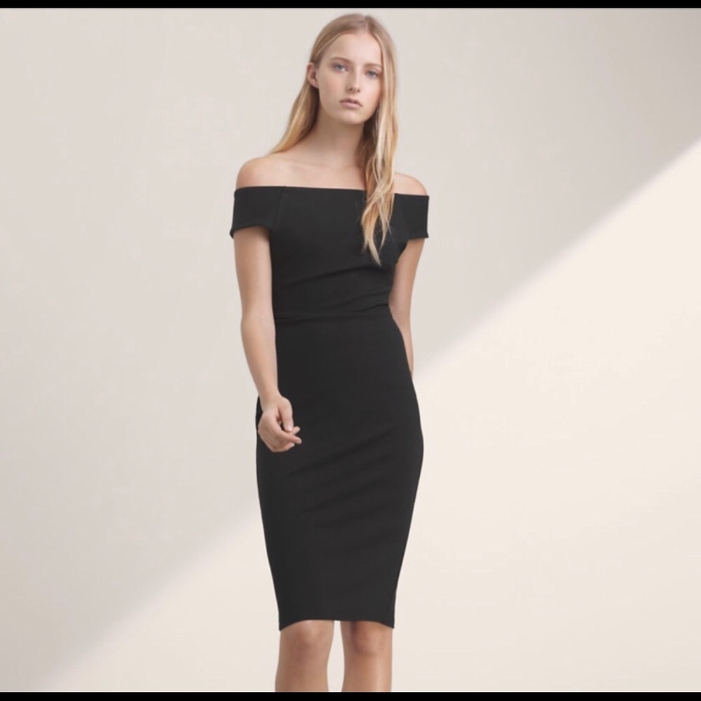 Aritzia Wilfred black off the shoulder dress